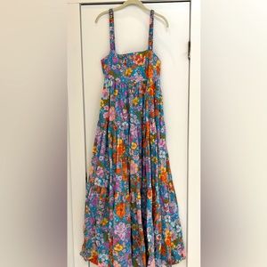 Scoop back free purple floral dress. Long and flowy!